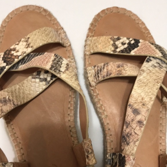 Madewell Malia Espadrille Sandal Snake Embossed Leather 8M - Picture 9 of 12